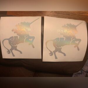 2 Holographic Unicorn Stickers 5x7